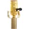 2ft. Gold Metal Abstract Tiered Pillar Accent Lamp with Glass Base